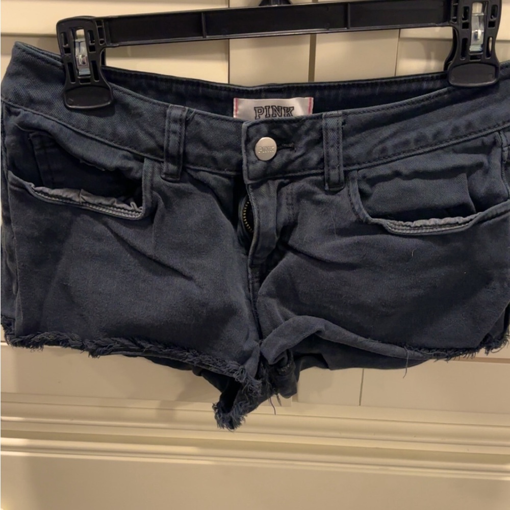 PINK Victoria's Secret Women's Black Mini Denim Shorts